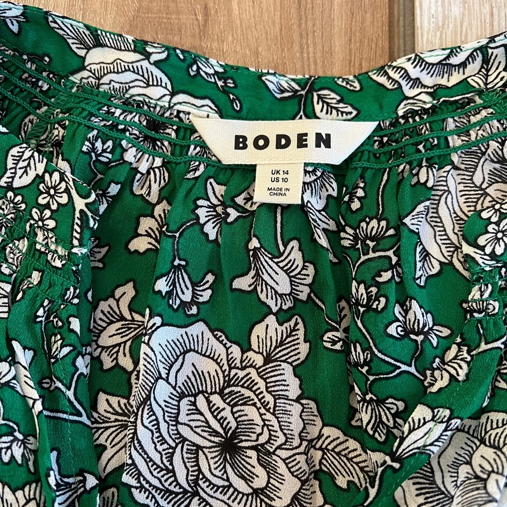 Boden Green Floral Long-Sleeve Blouse - Picture 3 of 5